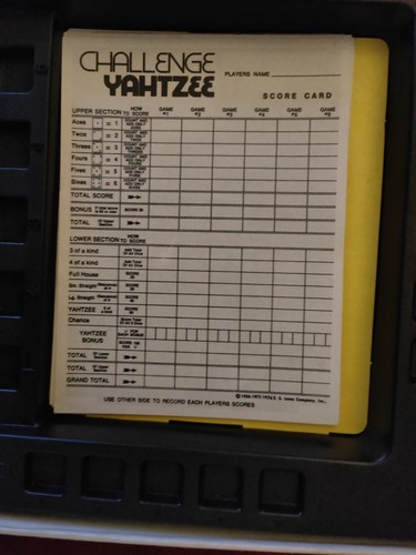 Vintage 'Challenge Yahtzee' Game (1974) Complete/EUC - Picture 5 of 7