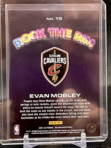 2021-22 Panini Recon Basketball EVAN MOBLEY Rock the RIM RC #15 Cavaliers Rookie - Picture 2 of 2