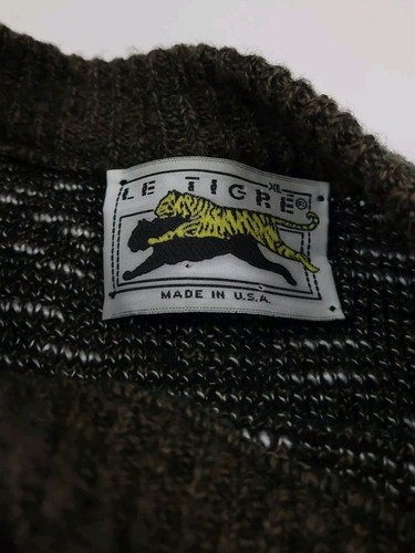 Maglione maglia vintage anni 80 90 Le Tigre modello astratto multicolore acrilico USA - Foto 5 di 6
