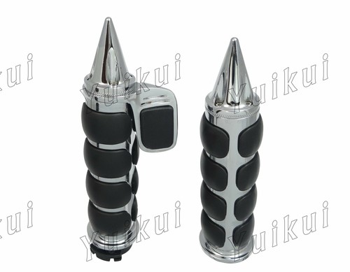 Black Chrome Handlebar Grips For YAMAHA V-STAR 650/1100(CLASSIC/CUSTOM/SILVERADO - Picture 2 of 69