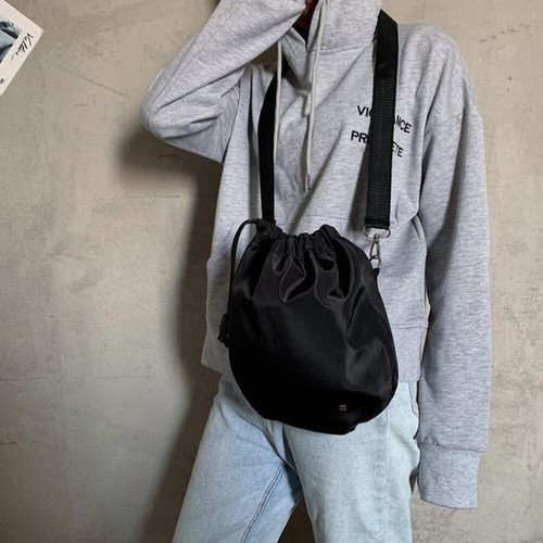 Casual Women Messenger Bag Large Capacity Drawstring Bucket Shoulder Bag for - Picture 7 of 11
