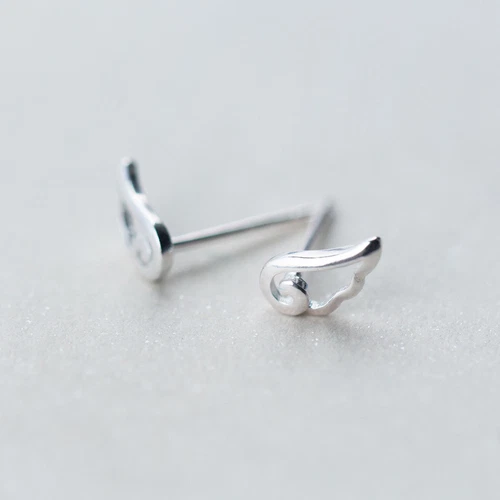 Sterling Silver 925 Angel Wing Stud Earrings, photo 2