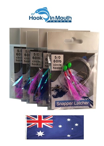 10 Flasher Rigs Mixed Colour Paternoster 60lb 50 Hooks Snapper Latcher 10 Flasher Rigs Mixed Colour Paternoster 60lb 50 Hooks Snapper Latcher