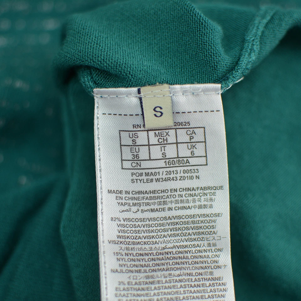 Blusa Top Guess Para Mujer Pequeña Cuello Redondo Elastizada Tejida Manga Larga Detalle Plateado Foto 4 de 4