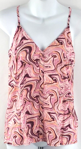 Neu mit Etikett Slinky Racerback Tanktop XS bunt pink psychedelisch Mod Funky Viskose Y2K - Bild 1 von 6