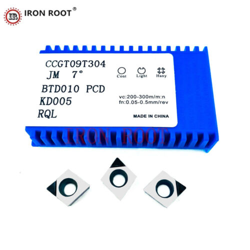 2P CCGT09T304 PCD CNC Metal Lathe Turning Tool Diamond Turning Insert SCLCR/L - Picture 5 of 6