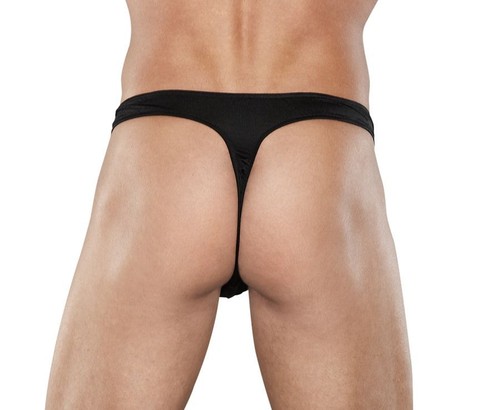 MALE POWER ZIPPER THONG BLACK - Picture 4 of 5