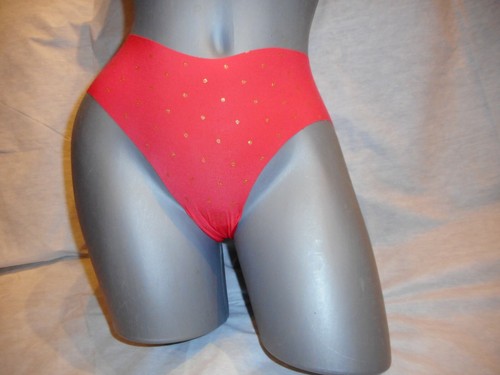 Pink By Victoria's Secret Red/Gold Cheekster/Tanga Seamless Panty XS/XP - Picture 7 of 9