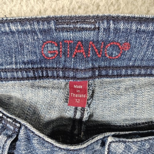 Gitano Jeans Womens Sz. 12 Blue Straight Leg Embroidered Mid Rise Casual - Picture 8 of 10
