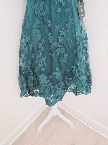 Lulus Belynn Floral Emerald Green Embroidered Lace Sleeveless Midi Dress Size M - Picture 5 of 13