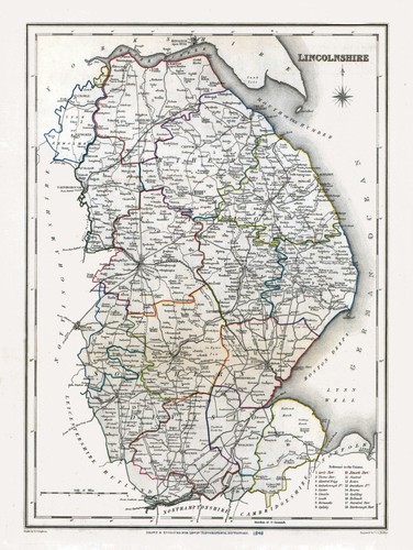 Vintage County Map of Lincolnshire 1848 Lewis Print Poster Picture A3 A4 - Picture 5 of 6