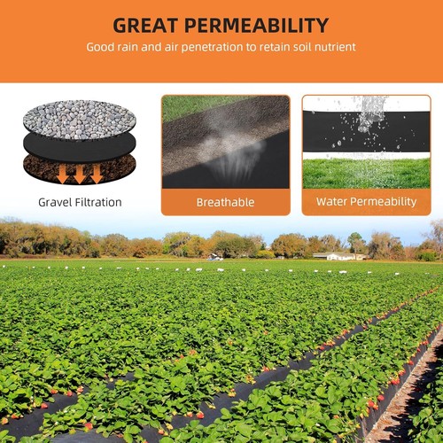 6x100ft 6Oz Non-woven Geotextile Fabric Landscape Drainage Weed Barrier Driveway - Picture 5 of 12