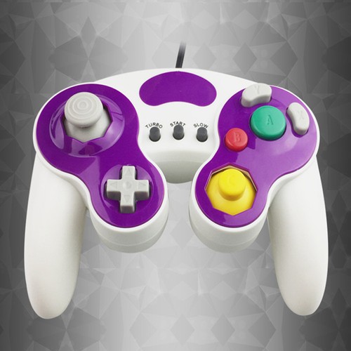 PURPLE Wired Shock Gamepad Controller Joystick for Nintendo Gamecube NGC - Picture 2 of 2