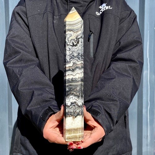 2.8LB Natural Yellow Calcite Mineral Polished CrystalTower Energy Healing - 第 3/16 張圖片
