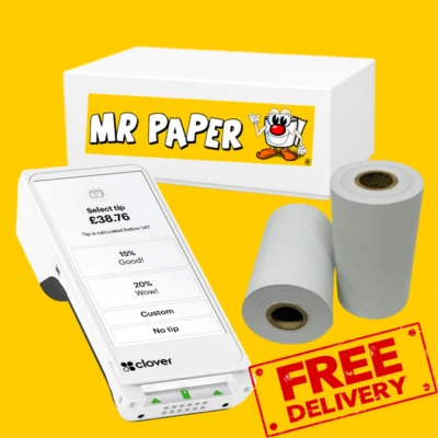 MR PAPER Clover K400 Thermal Credit Card Machine Rolls - Box of 20 Rolls