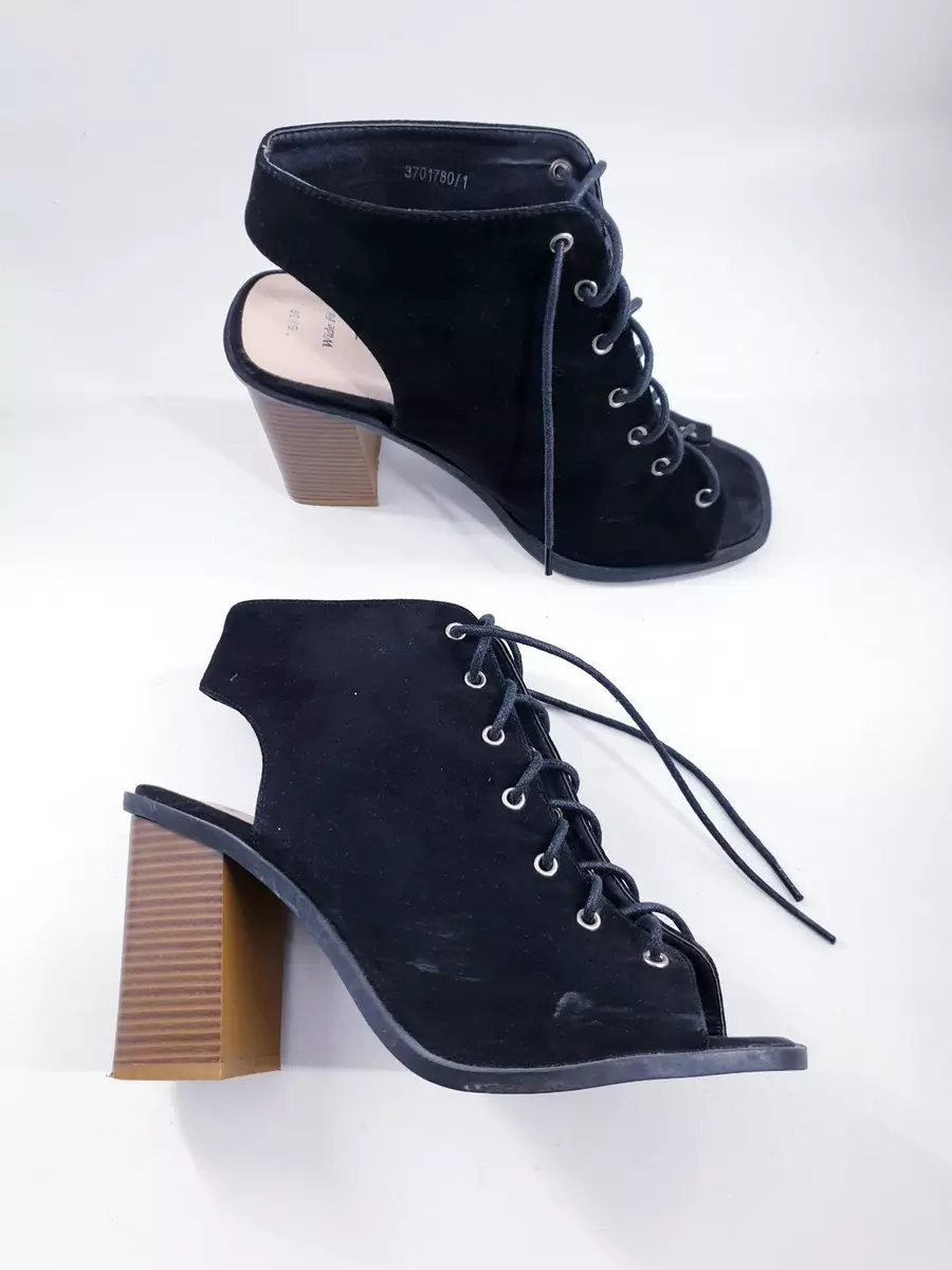 New look wide fit lace up hot sale heeled boot