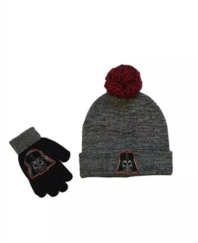 Disney Star Wars Darth Vader STRICKMÜTZE HANDSCHUH SET Einheitsgröße MARVEL Weihnachtsgeschenk - Bild 1 von 2