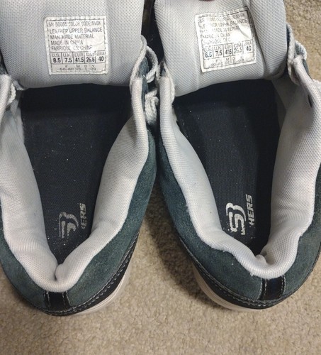 Skechers Sport Suede Leather Shoes Black Blue Mens 8.5 Very Nice Condition! - Picture 7 of 10