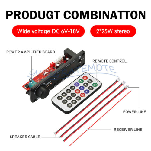DC6-18V 50W Amplifier Bluetooth 5.0 MP3 Player Decoder Board FM Radio TF Car kit - Bild 6 von 13