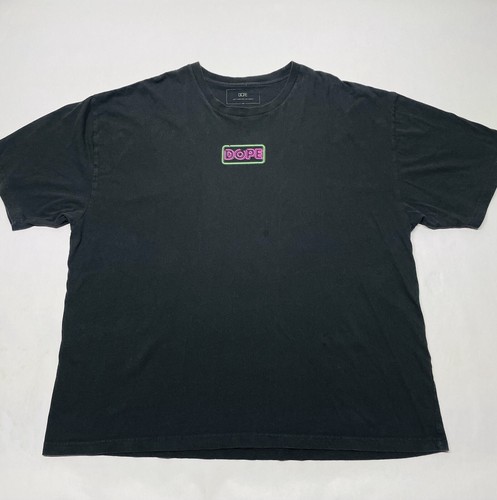 Dope Black Neon Praying Hands Money Crew T Shirt Mens 3XL Streetwear Worn In - Picture 2 of 10