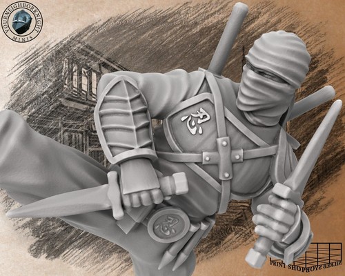 Ninja Special Unit Miniature Set Bushido for Ttrpgs Like D & 5e Pathfinder 32mm - Bild 11 von 16