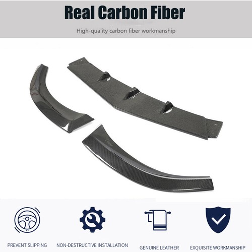 For Mercedes W205 C63 Coupe 15-21 Real Carbon Front Bumper Lip Spoiler Splitter - Picture 6 of 12