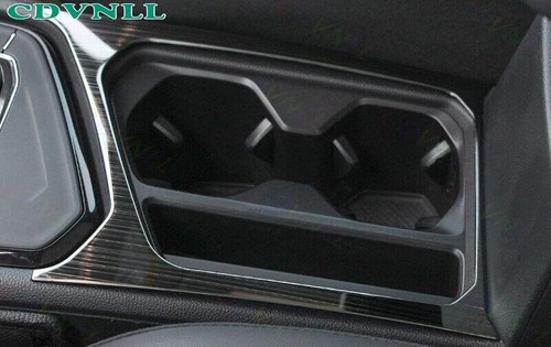 For Volkswagen Tiguan 2017-2021 Black Steel Central Console Water Cup Frame Trim - Picture 4 of 5