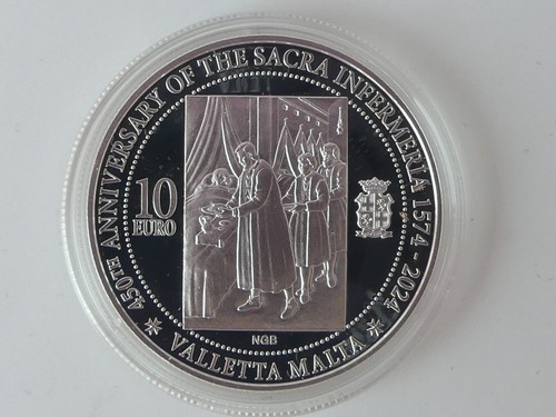 MALTA 2025 10 EURO SILBER MÜNZE COIN PP PROOF - SACRA INFERMERIA - NUR 450 ! - Bild 2 von 6