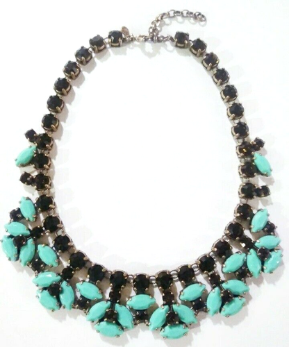 J.Crew Mosaic Mint Stone Statement Necklace Mint Coffee Light Gold Ox Pre-Owned - Picture 5 of 15