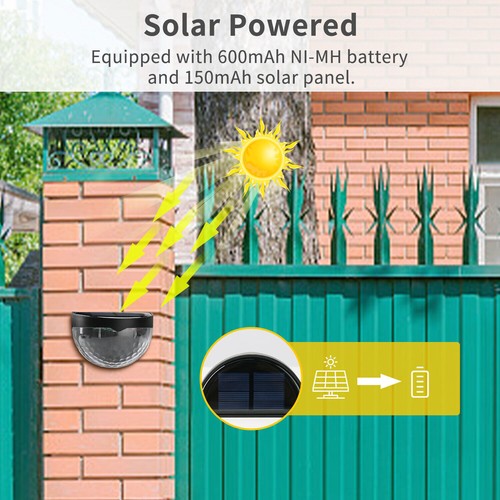 2~8 Pack Solar 6-LED Waterproof Wall Light Garden Fence Yard Decor Street Lamp - Picture 9 of 17