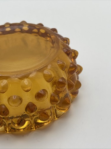 Vintage Mid Century Modern Amber Cut Glass Ashtray - Bild 5 von 6