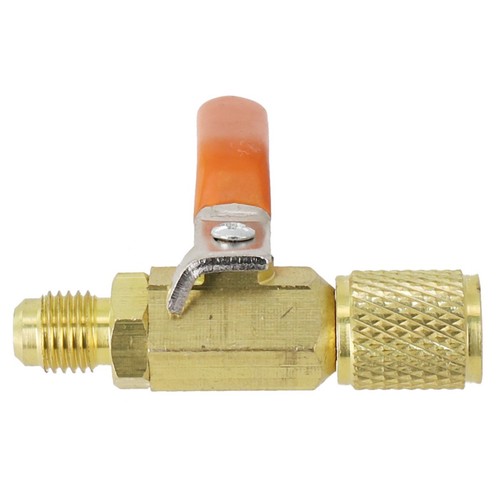 Adaptador de válvula de bola recta R410A R134A para mangueras de carga HVAC 1/4 AC - Imagen 9 de 12