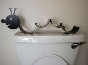 Caterpillar Toilet Roll Holder Black -Standing Bathroom Tissue Paper Storage