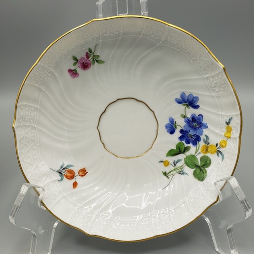 Meissen Cup Saucer & Dessert Plate Hand Painted Numbered Underlined Swords Rare - Picture 5 of 24