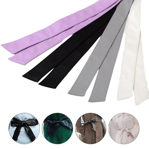 Women Overcoat Faux Leather Waist Belt Trench Coat Dress Waistband Self Tie - Picture 3 of 26