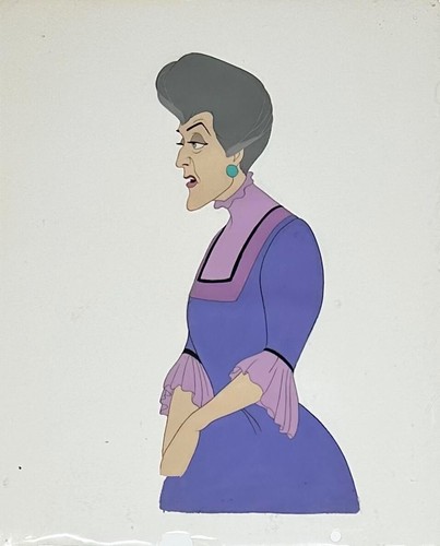 1950 RARO WALT DISNEY CENICIENTA MADRASTRA ORIGINAL ANIMACIÓN DIBUJO CEL - Imagen 2 de 2