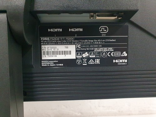 Monitor para juegos EIZO FORIS FS2434-60 CM 23,8"" IPS LED LCD (2X HDMI+DVI) IVA incluido - Imagen 5 de 8