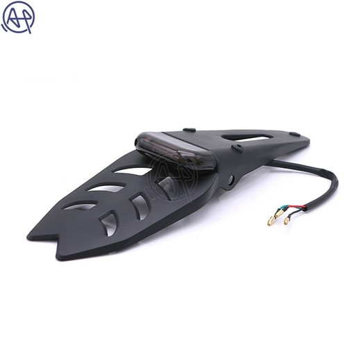 Motorcross ABS License Plate Bracket Holder + Red 12V LED Taillight Brake Lamp - Picture 9 of 13