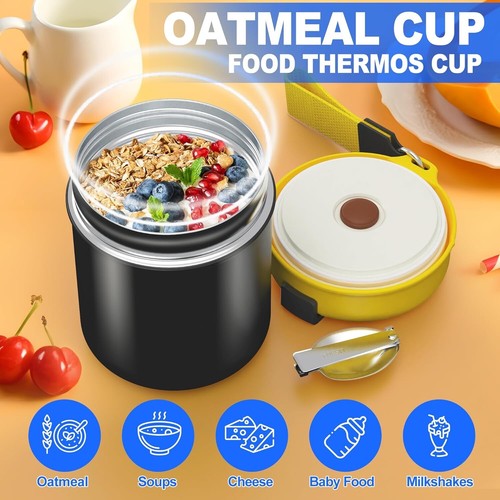 15.8OZ Kids Food Soup Container Lunchbox - Adult Stainless Steel Thermo Food Jar - Picture 7 of 11