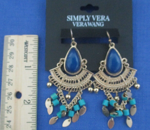 New Lot-2 Pair Women's Drop Cathedral Earrings Jewelry Simply Vera Rovog Fashion - Picture 8 of 9