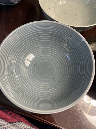 4 Sango SITERRA ARTIST'S BLEND Teal Mint Bone Fog Speckled Cereal Bowls - Picture 3 of 12