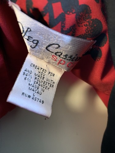 Oleg Cassini Sport Full Zip Collar Lightweight Jacket Logo Red Womens Size Large - Picture 8 of 8