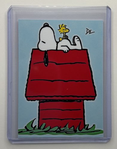 Snoopy & Woodstock Limited Edition Artist Signed “Peanuts” Trading Card 9/10