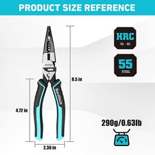 DURATECH 6-in-1 8.5" Needle Nose Plier Long Nose Pliers Heavy Duty Wire Stripper