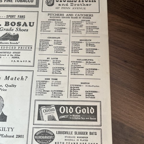 1943 MLB Chicago Cubs @ Pittsburgh Pirates Scorecard - Picture 4 of 10