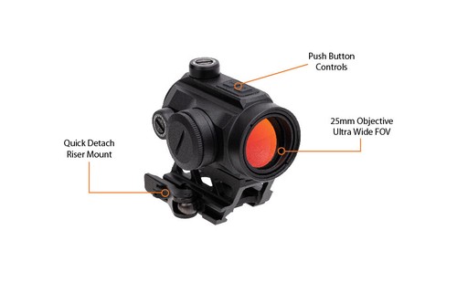 Primary Arms Classic Series 25mm Push Button Red Dot Sight - 3 MOA Dot - Picture 2 of 5