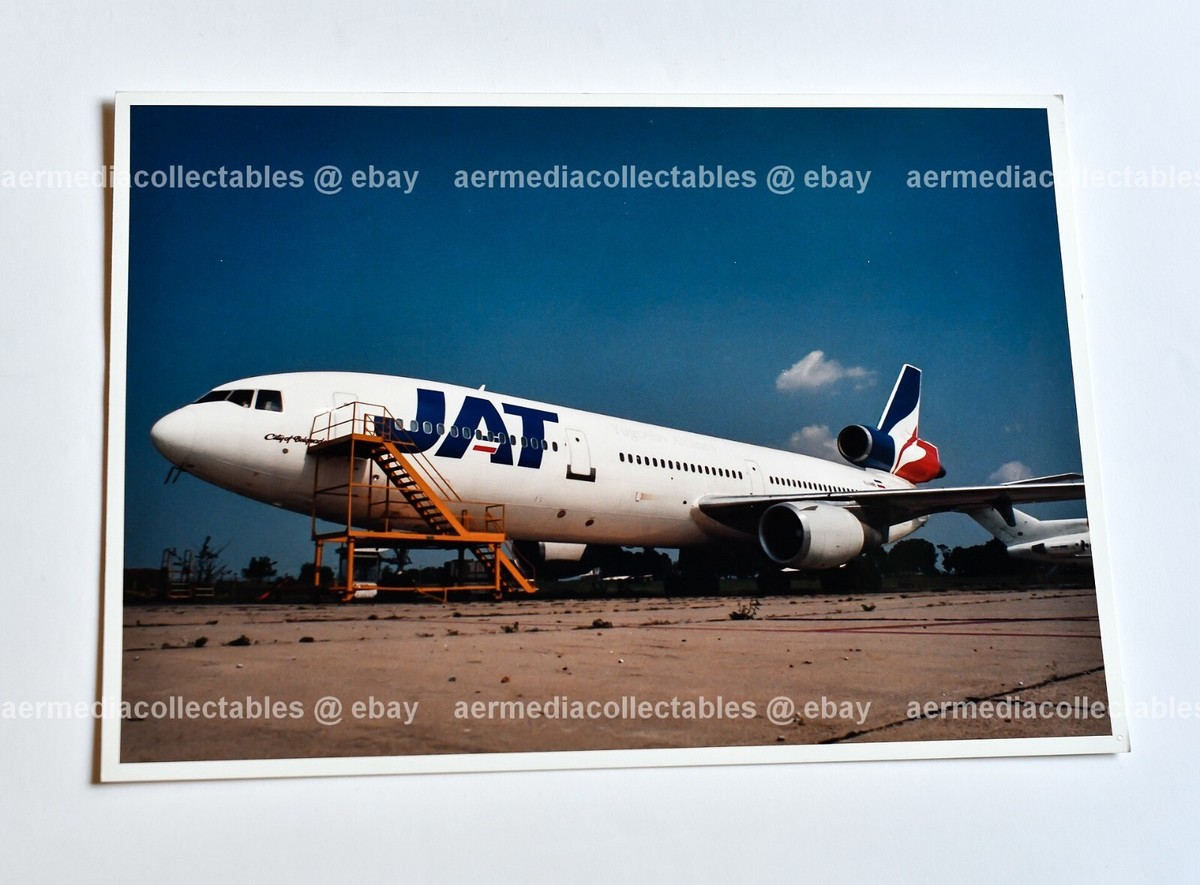 1997 vintage 8x6 JAT Yugoslav Airlines DC-10 YU-AMB original color