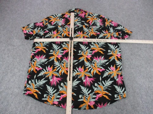 Camisa Hurley Para Hombre Extra Grande Negra Rosa Floral Hawaiana Aves del Paraíso Campamento - Imagen 7 de 9