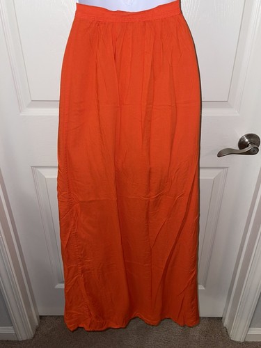 👗 Ann Taylor LOFT Pleated Ribbon Skirt Orange 🍊 6 - Picture 9 of 10