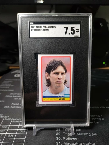 Lionel Messi 2007 Panini Copa America Sticker #200 Argentina 1st Copa SGC 7.5